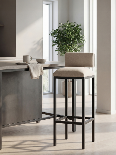 tabouret de bar rembourré couleur crème