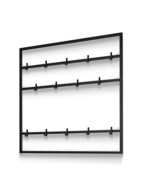 Schwarze Metall-Wandhalterung für den Flur, langlebig und praktisch