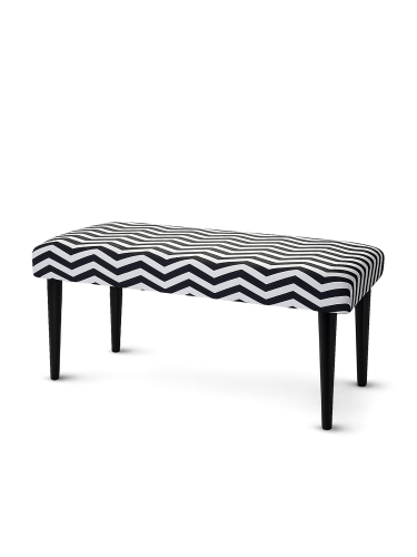 banc rembourré à motif en zigzag