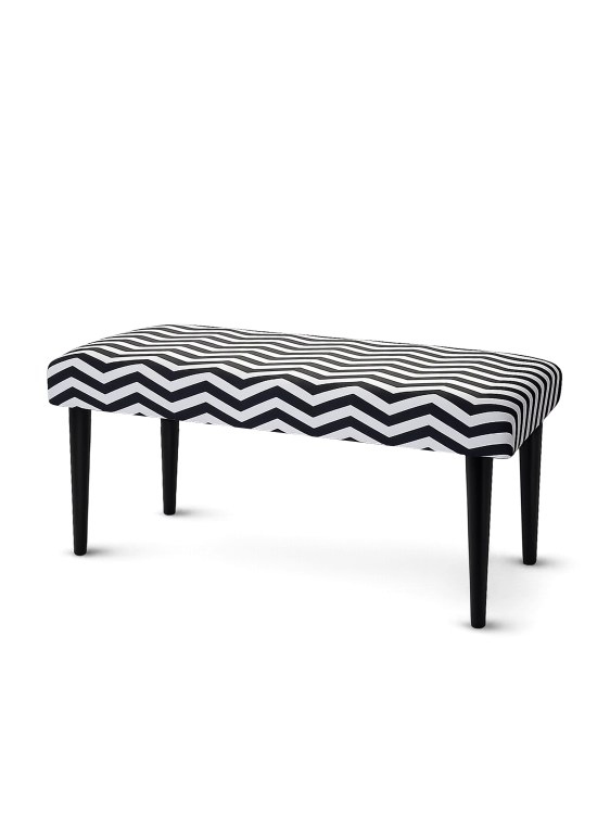 banc rembourré à motif en zigzag