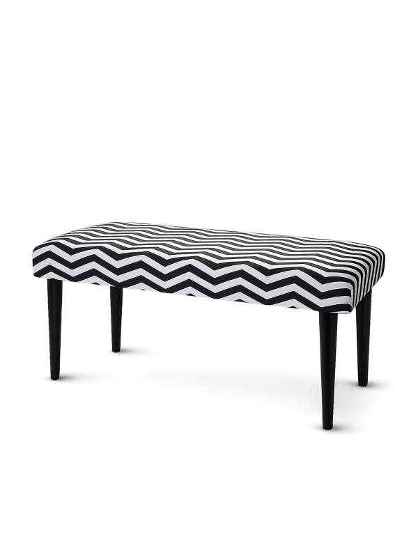banc rembourré à motif en zigzag