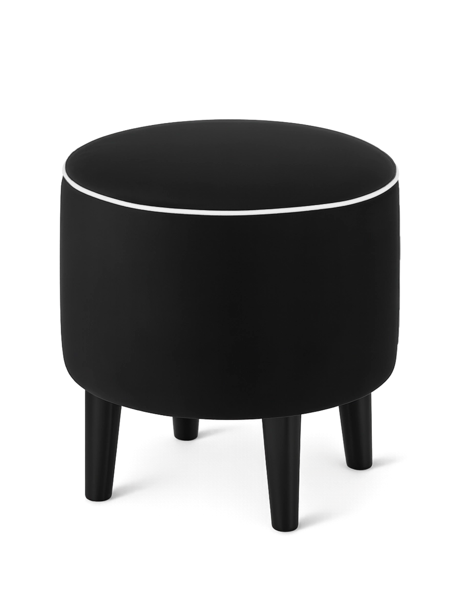 pouf rond noir