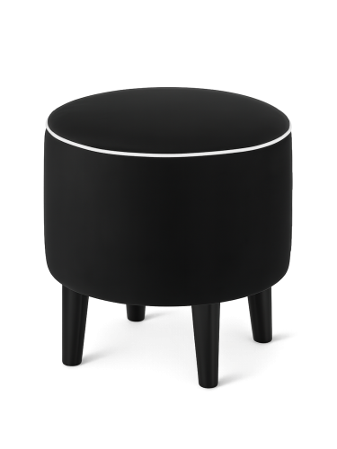 pouf rond noir