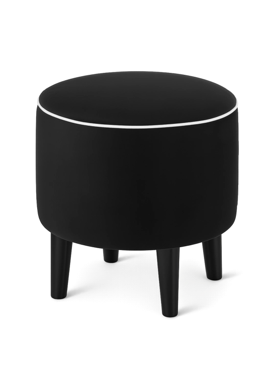 pouf rond noir