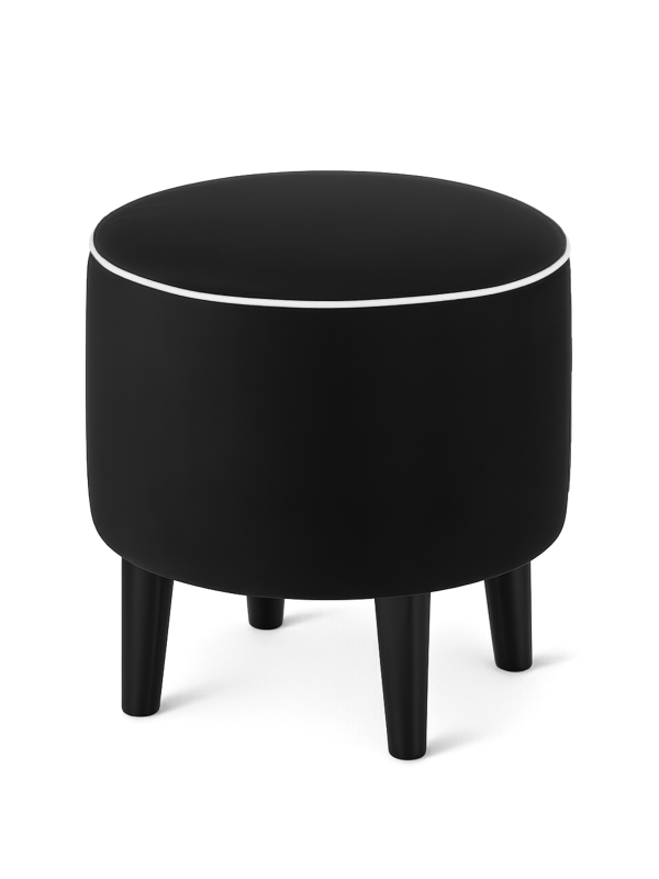 pouf rond noir