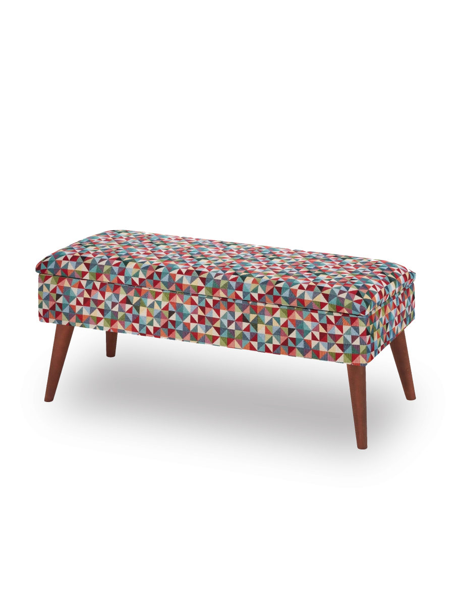 banc à motifs géométriques