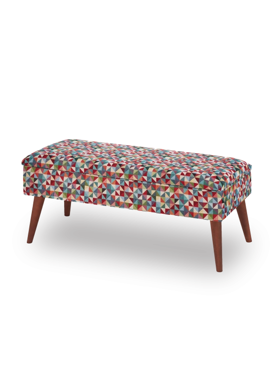 banc à motifs géométriques
