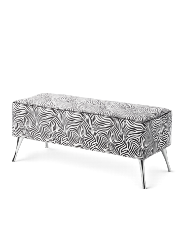 Banc rembourré à motif zèbre, parfait pour le couloir