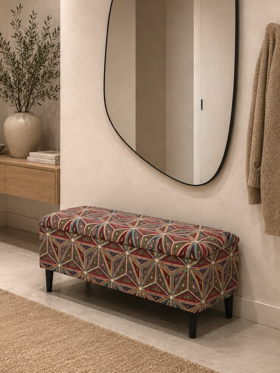 banc aux motifs colorés