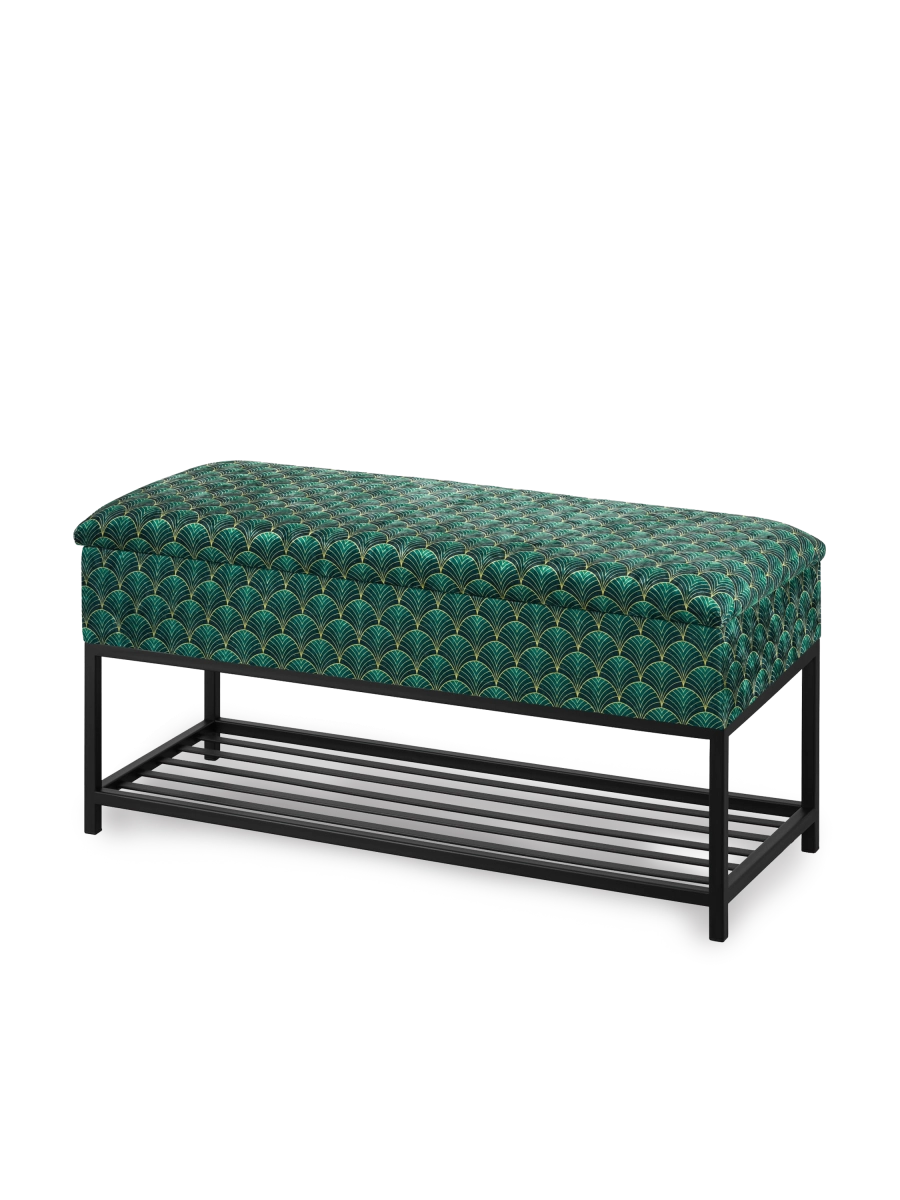étagère à chaussures verte avec siège