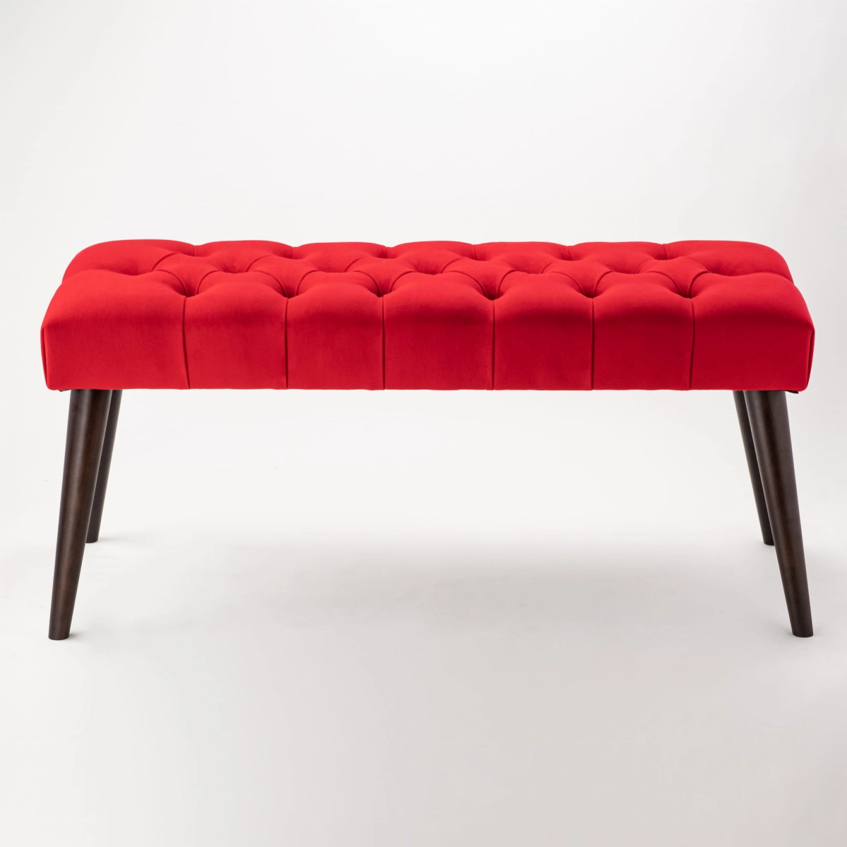 Banc matelassé en rouge