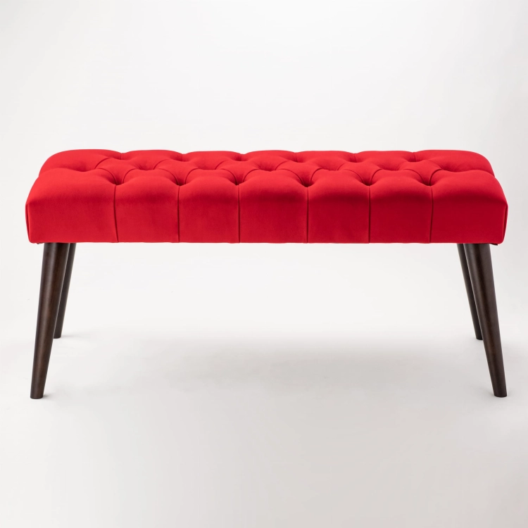 Banc matelassé en rouge