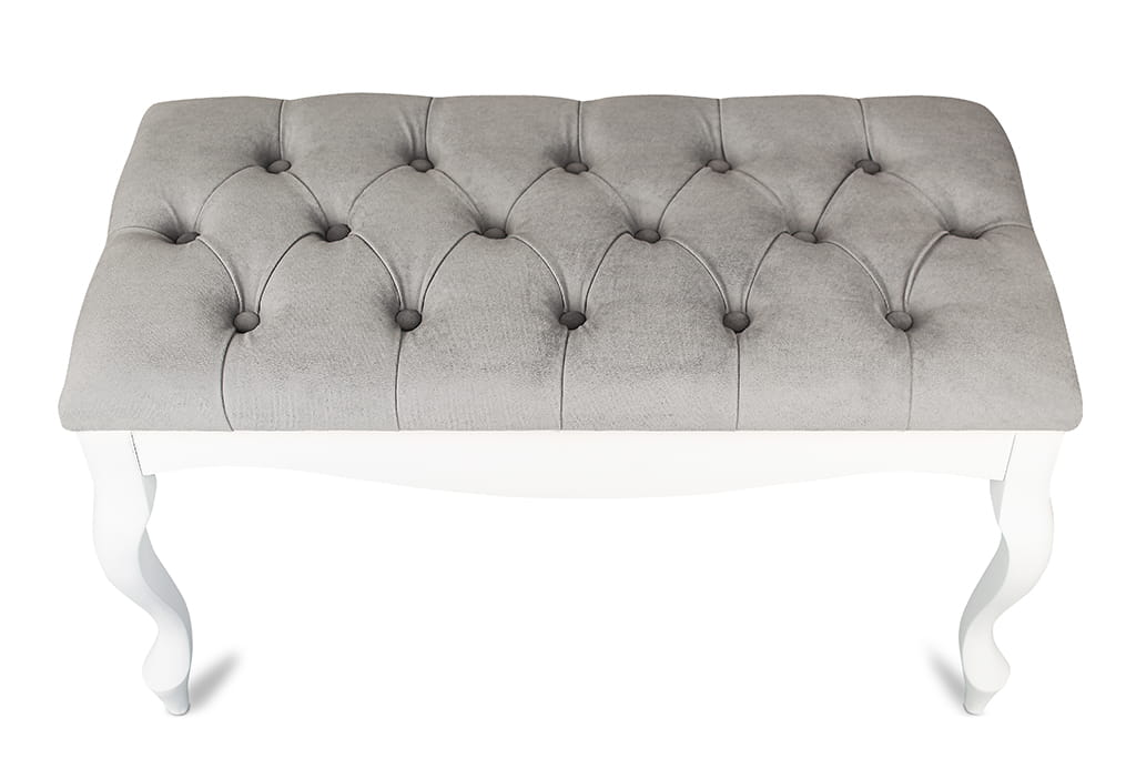 Banc matelassé Blanca - Chesterfield blanc