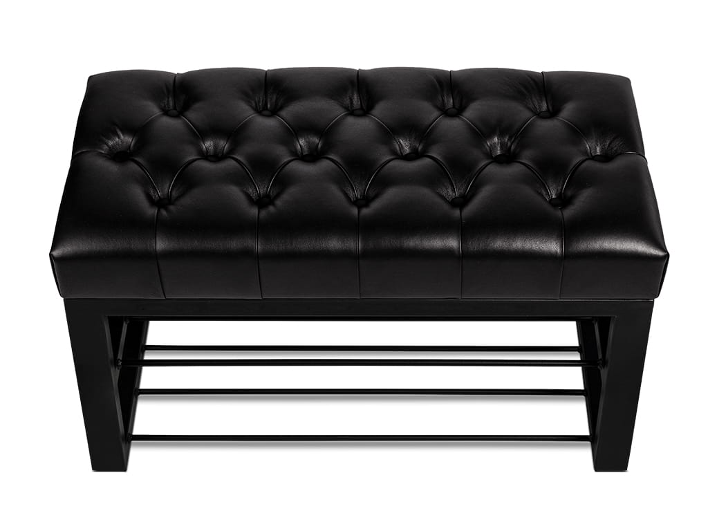 Banc à chaussures en cuir pour le couloir
