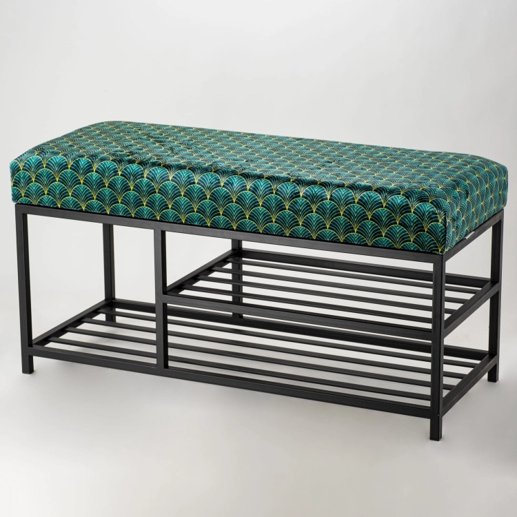 Banc rembourré de style loft sur base en métal