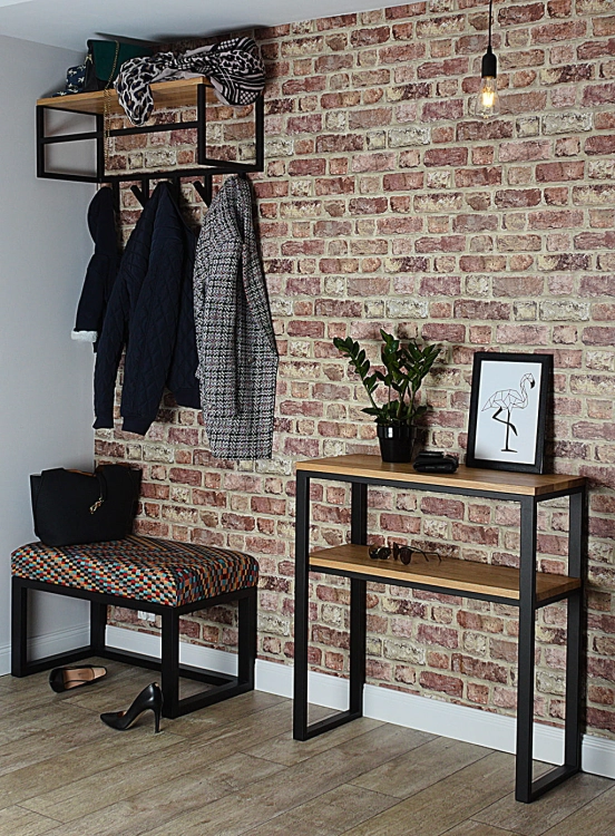 hall avec mobilier de style loft