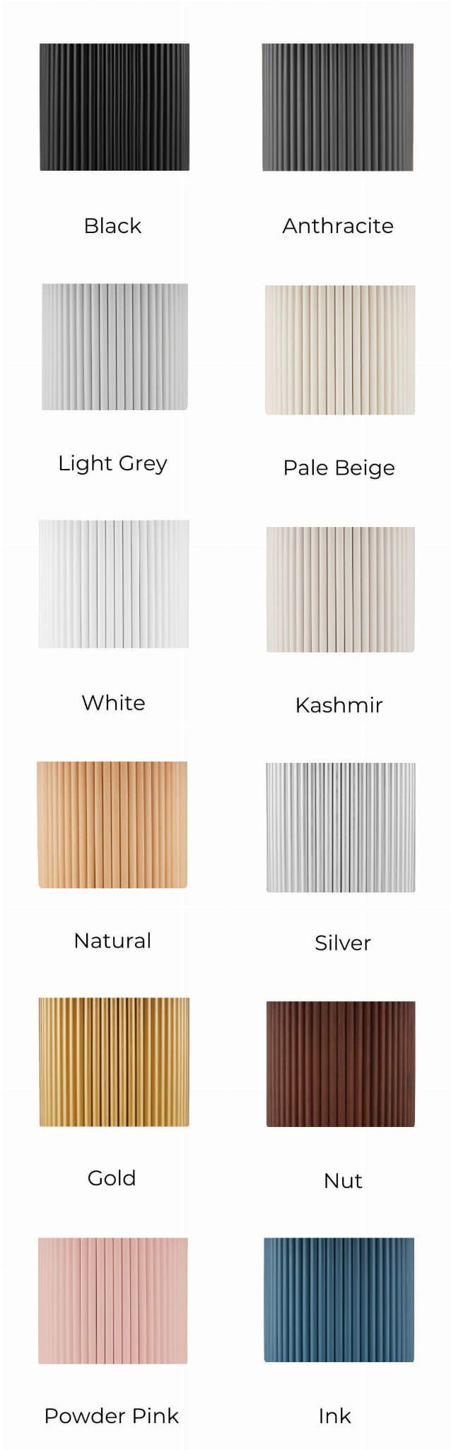 Pieds cannelés colorés pour tables basses