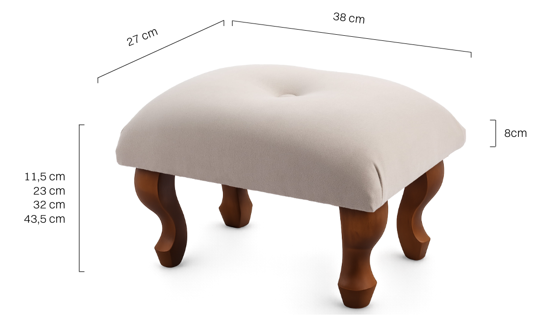 Nowoczesny pikowany taboret w kolorze latte, praktyczny i estetyczny