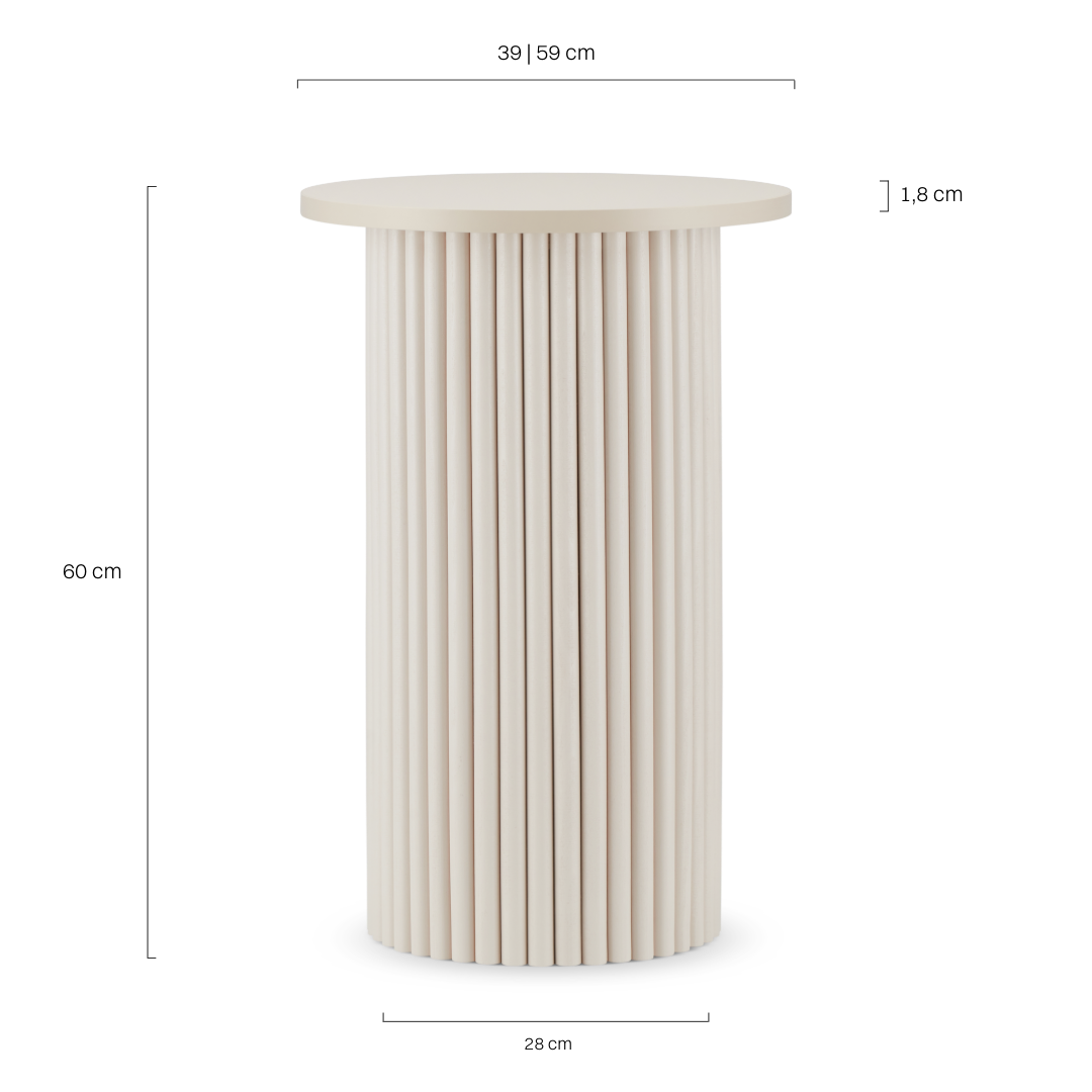 stolik pomocniczy z ryflowaną nogą