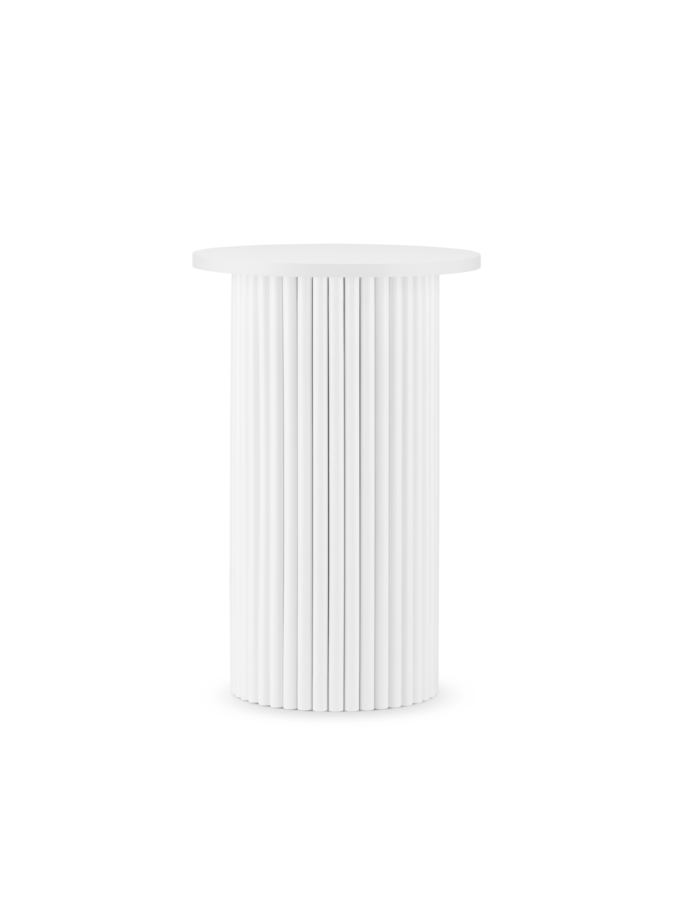 Table d'appoint rond Milos Side blanc