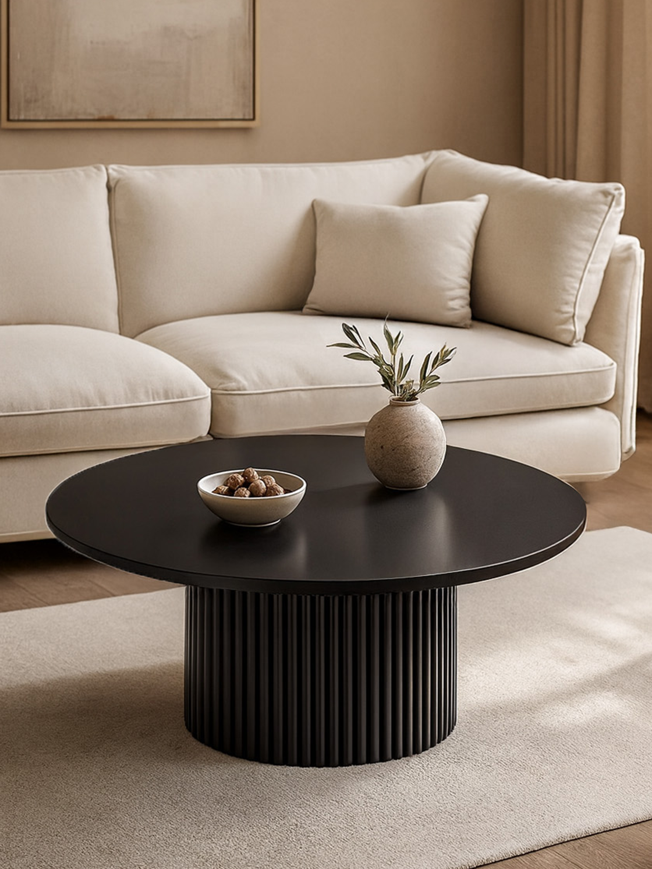 Table basse ronde - Riffel Black