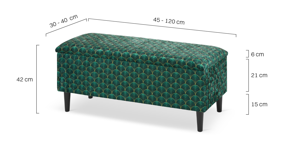 pouf vert avec rangement