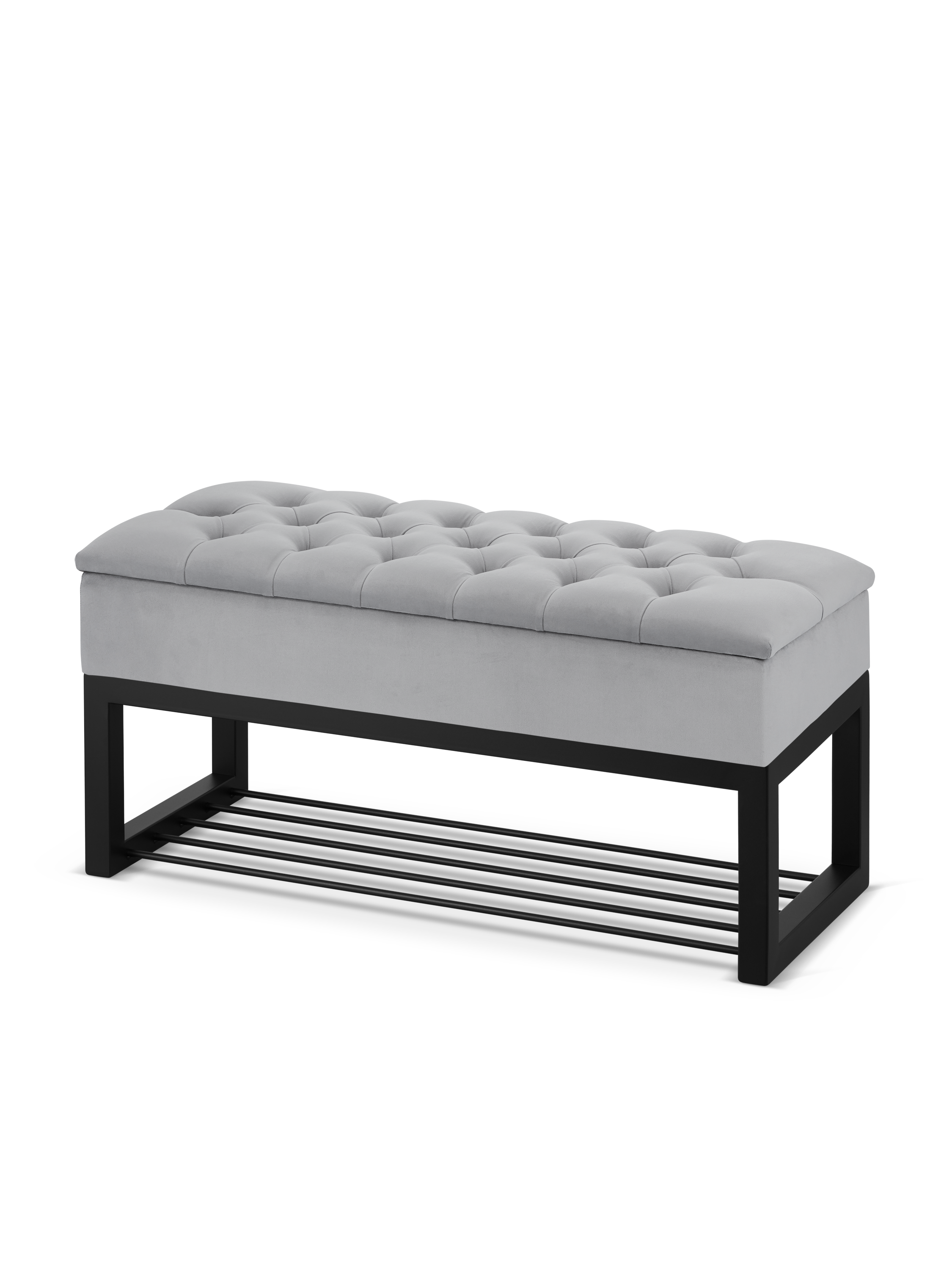 Banc coffre Cubio Neoloftdock Capitonné gris