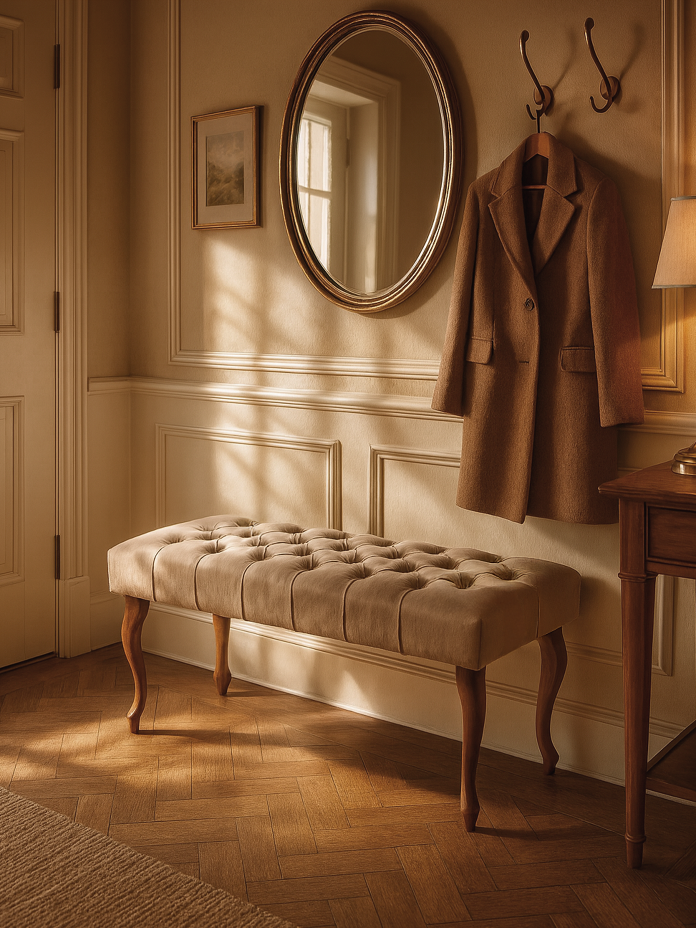 Banc Louisa Capitonné beige