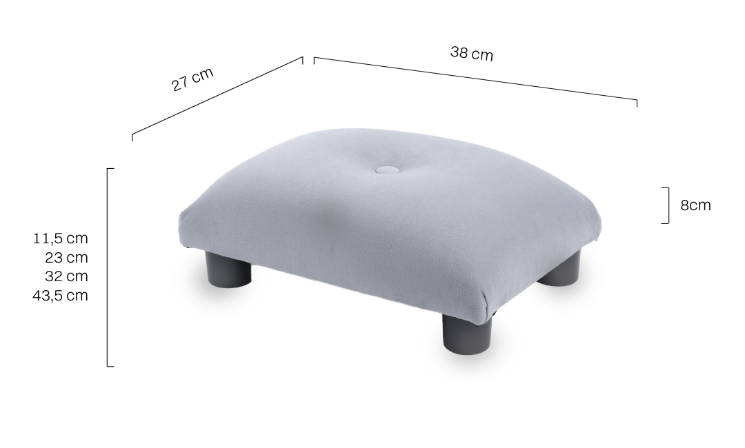 Repose-pieds matelassé gris doux, un équipement pratique et esthétique