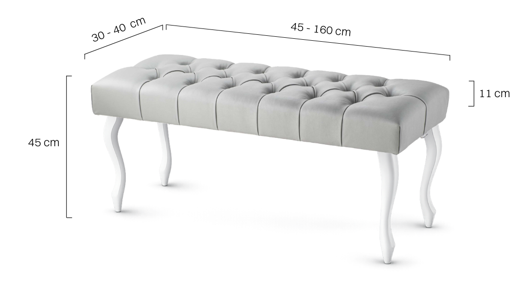 Banc Chesterfield en cuir matelassé gris pour salon ou couloir