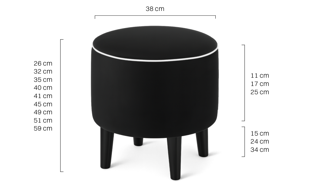 pouf rond noir
