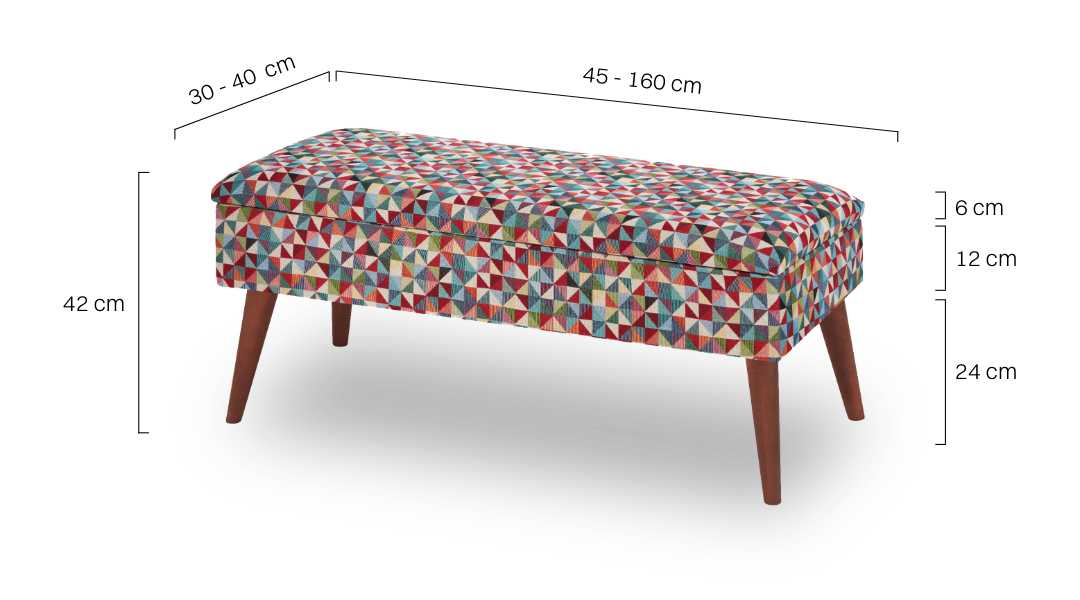 banc à motifs géométriques